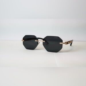COPY - Cartier Geometric Black and Gold Frameless Sunglasses